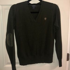ARIAT Green Sweater with Elbow Patches
